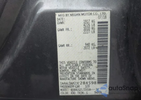 2018 Nissan Altima 2.5 S from USA, damaged, VIN 1N4AL3AP2JC284598